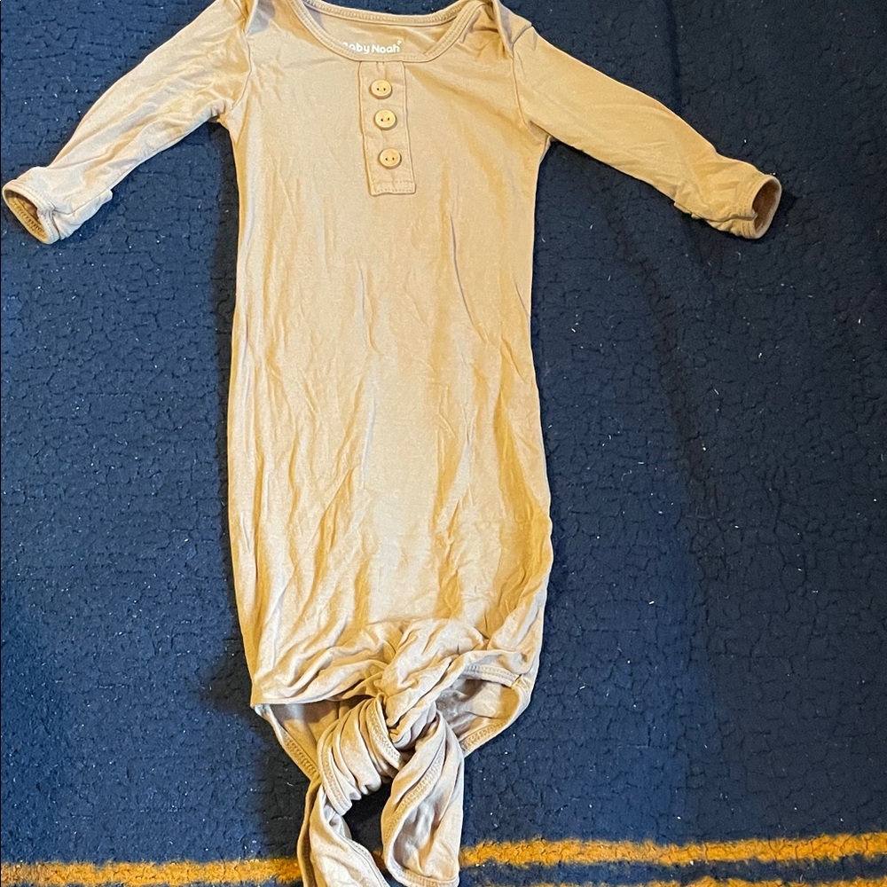 Baby noah Tan Long Sleeve knotted gown